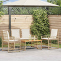 vidaXL Gartenmöbel Set 4 pcs Natürlich und Cremweiß