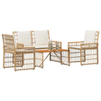 vidaXL Gartenmöbel Set 4 pcs Natürlich und Cremweiß