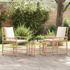 vidaXL Gartenmöbel Set 3 pcs Natürlich und Cremweiß