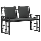 vidaXL Bank Outdoor Uni Schwarz und Dunkelgrau 116 x 55 x 82 cm