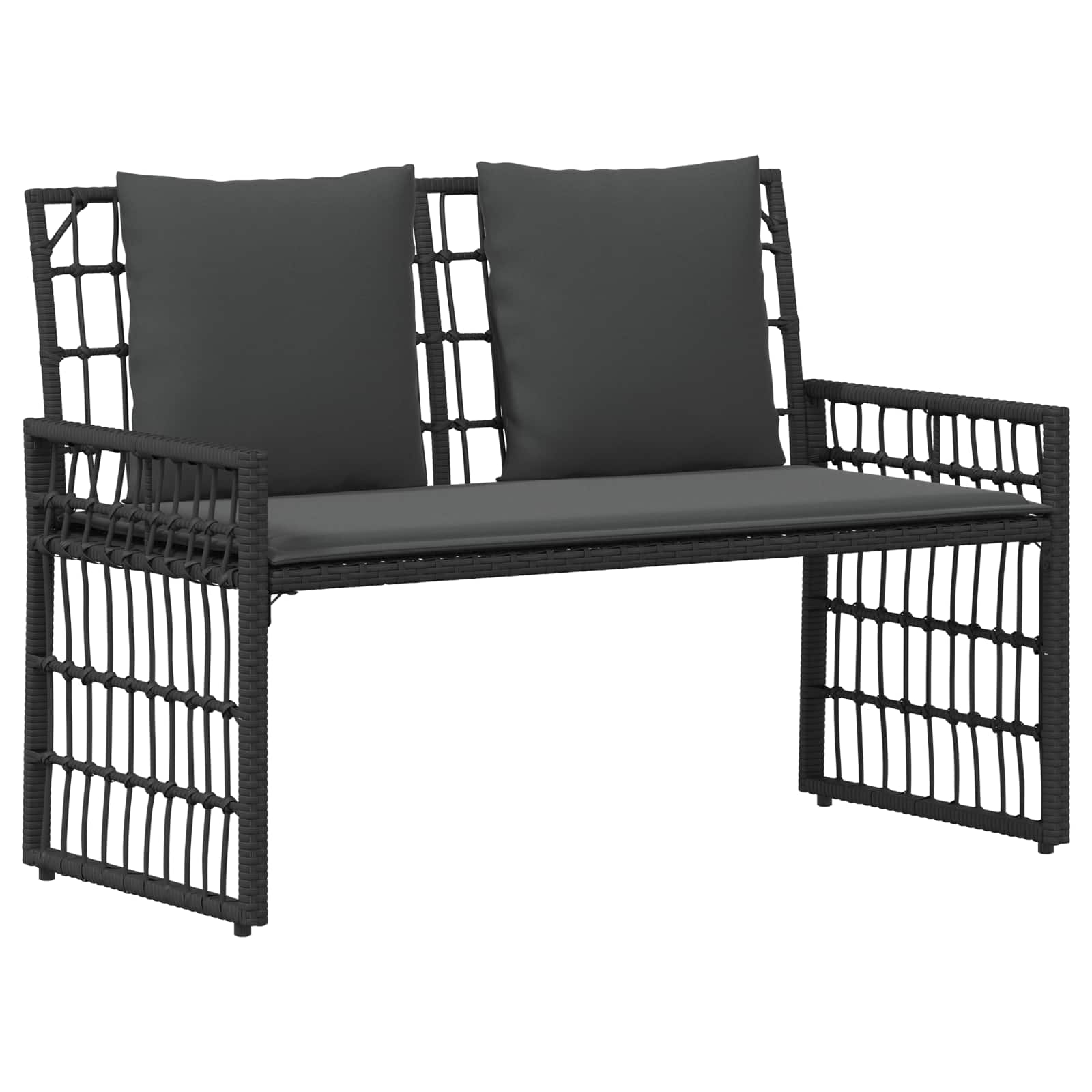 vidaXL Bank Outdoor Uni Schwarz und Dunkelgrau 116 x 55 x 82 cm