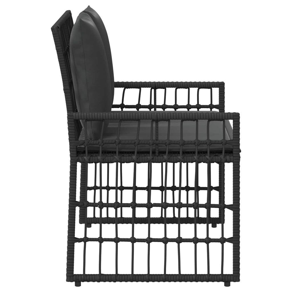 vidaXL Bank Outdoor Uni Schwarz und Dunkelgrau 116 x 55 x 82 cm