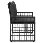 vidaXL Bank Outdoor Uni Schwarz und Dunkelgrau 116 x 55 x 82 cm
