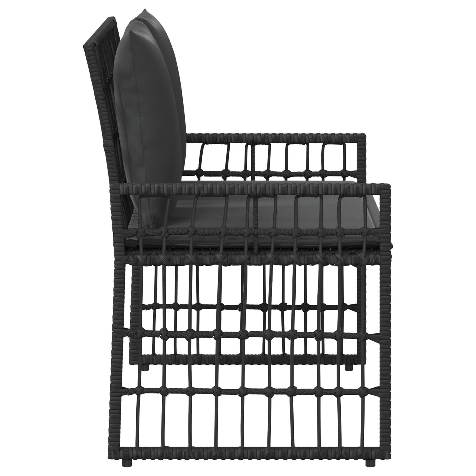 vidaXL Bank Outdoor Uni Schwarz und Dunkelgrau 116 x 55 x 82 cm