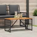 vidaXL Tisch für Outdoor Schwarz 80 x 40 x 40 cm Stahl und Poly Rattan