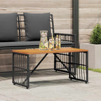 vidaXL Tisch für Outdoor Schwarz 80 x 40 x 40 cm Stahl und Poly Rattan