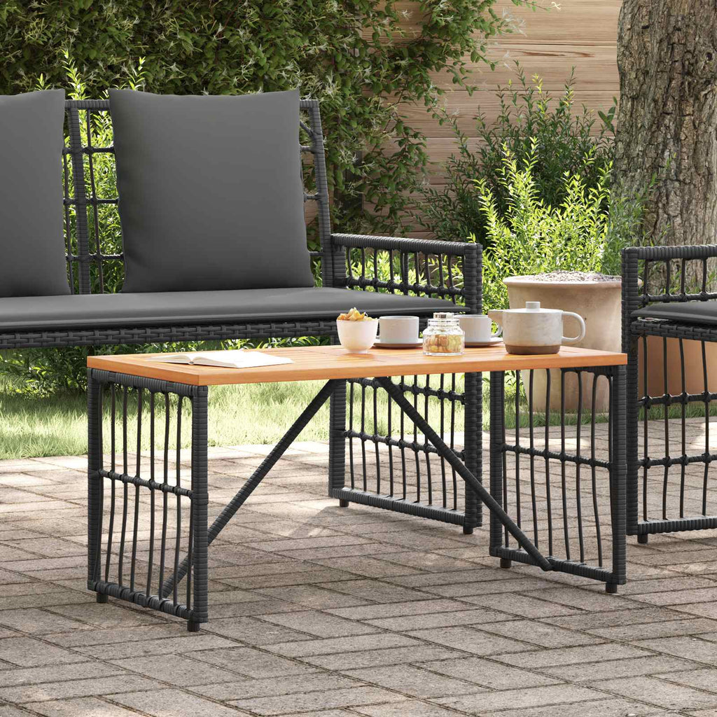 vidaXL Tisch für Outdoor Schwarz 80 x 40 x 40 cm Stahl und Poly Rattan