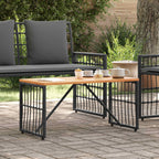 vidaXL Tisch für Outdoor Schwarz 80 x 40 x 40 cm Stahl und Poly Rattan