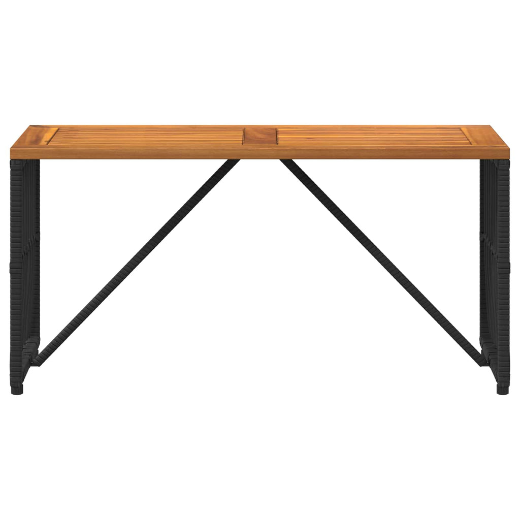 vidaXL Tisch für Outdoor Schwarz 80 x 40 x 40 cm Stahl und Poly Rattan