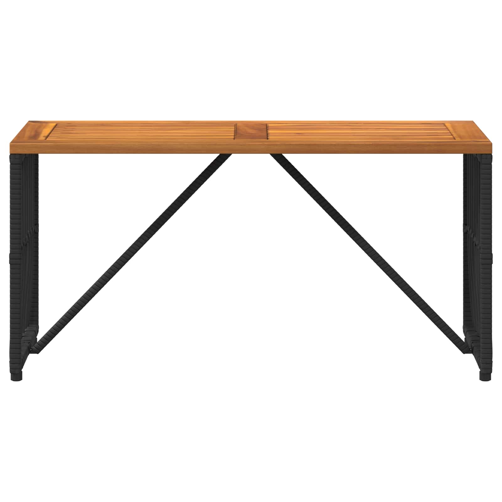 vidaXL Tisch für Outdoor Schwarz 80 x 40 x 40 cm Stahl und Poly Rattan