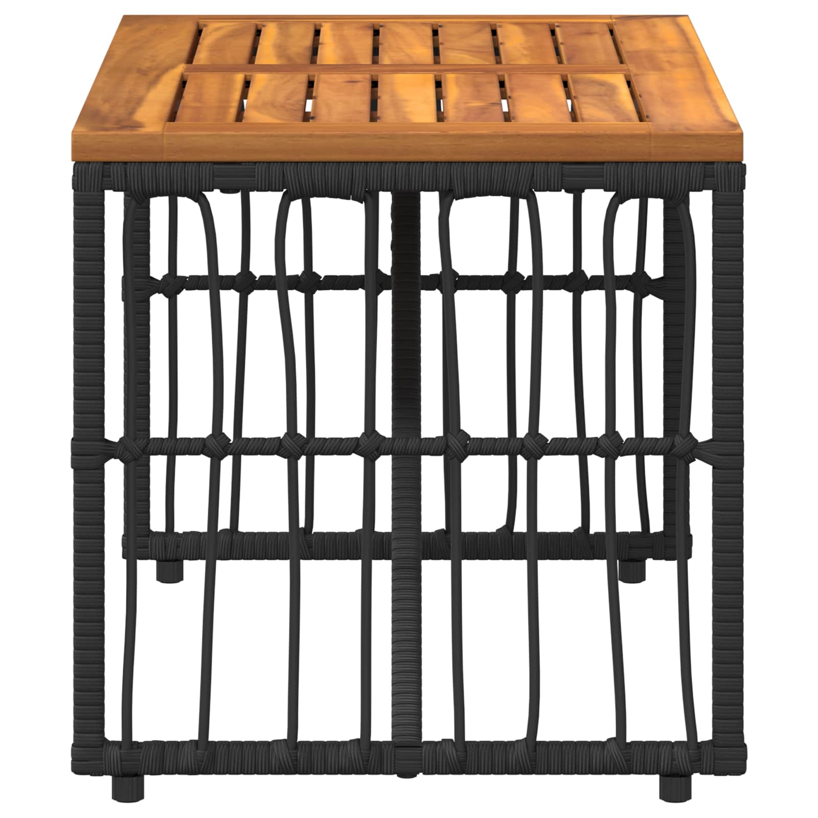 vidaXL Tisch für Outdoor Schwarz 80 x 40 x 40 cm Stahl und Poly Rattan