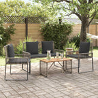 vidaXL Gartenmöbel Set 9 pcs Grau und Dunkelgrau Poly-Rattan
