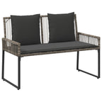vidaXL Gartenmöbel Set 9 pcs Grau und Dunkelgrau Poly-Rattan