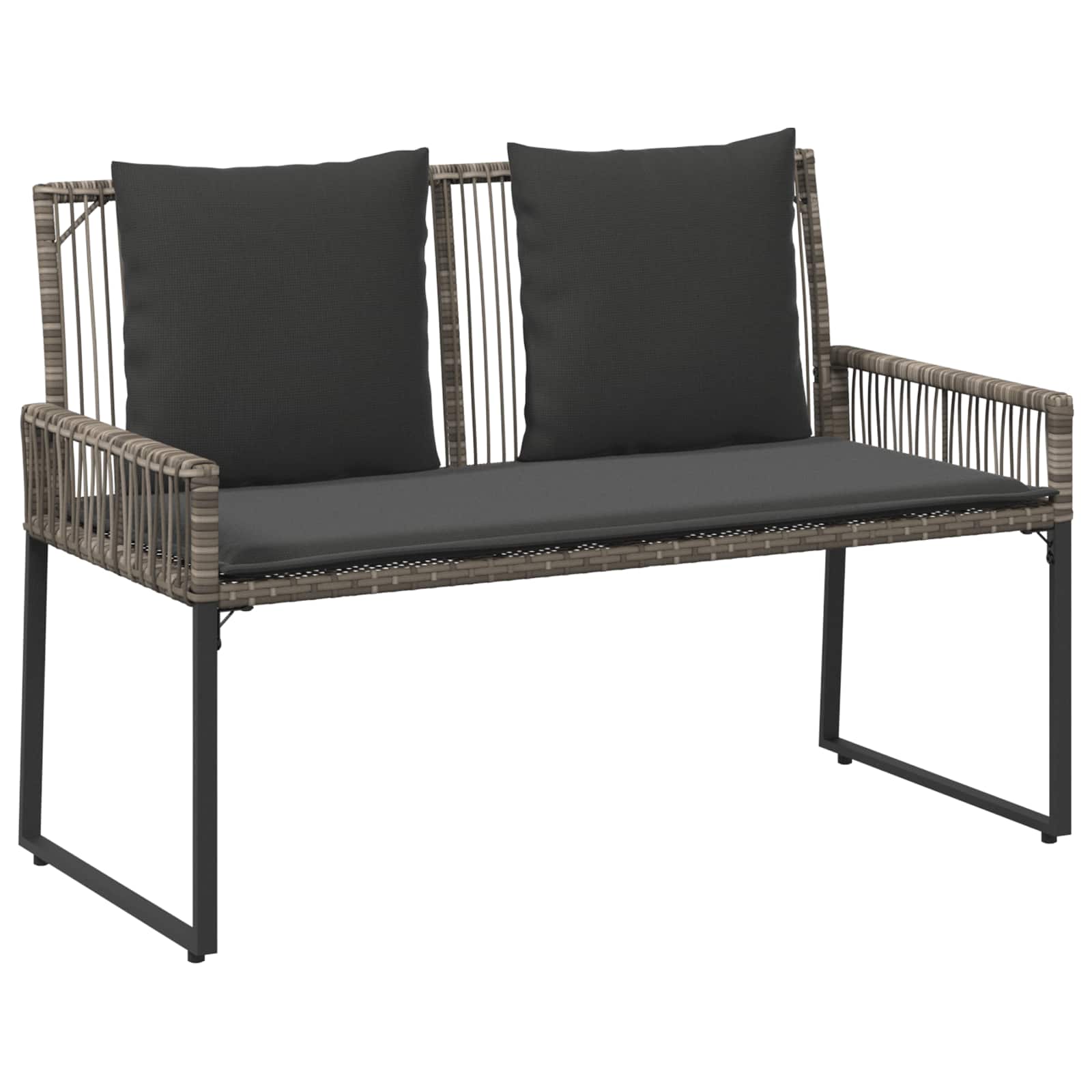 vidaXL Gartenmöbel Set 9 pcs Grau und Dunkelgrau Poly-Rattan