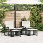 vidaXL Gartenmöbel Set 11 pcs Schwarz und Cremeweiß Poly-Rattan