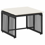 vidaXL Gartenmöbel Set 11 pcs Schwarz und Cremeweiß Poly-Rattan