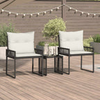 vidaXL Gartenmöbel Set 7 pcs Schwarz und Cremeweiß Poly-Rattan