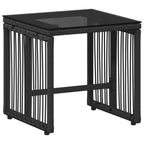 vidaXL Gartenmöbel Set 7 pcs Schwarz und Cremeweiß Poly-Rattan