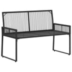 vidaXL Bank Outdoor mit Kissen 4 pcs Schwarz und Cremeweiß Poly-Rattan