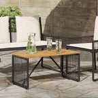 vidaXL Tisch für Outdoor Schwarz und Braun 80 x 40 x 40 cm Poly-Rattan