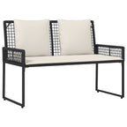 vidaXL Gartenmöbel-Set mit Kissen 4 pcs Schwarz und Cremeweiß