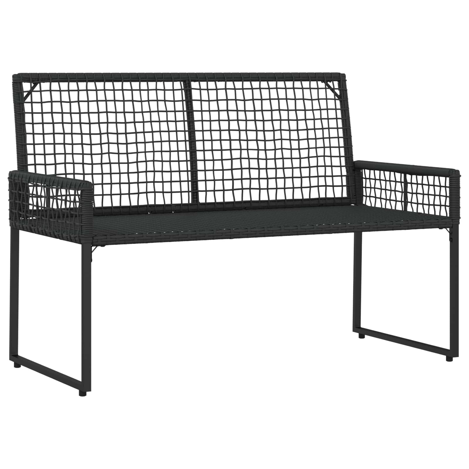 vidaXL Gartenmöbel-Set mit Kissen 4 pcs Schwarz und Cremeweiß