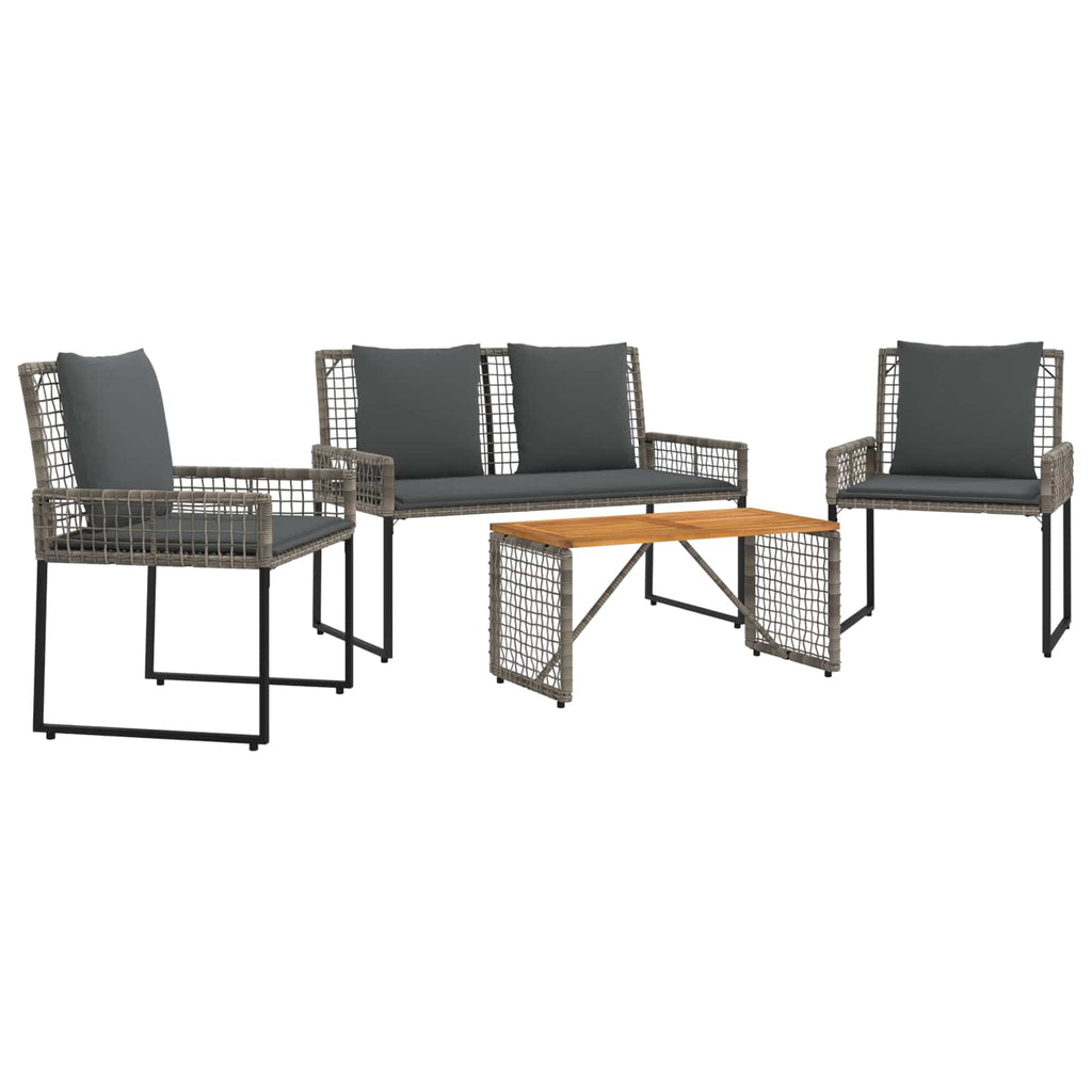 vidaXL Gartenmöbel Set mit Kissen Stahl