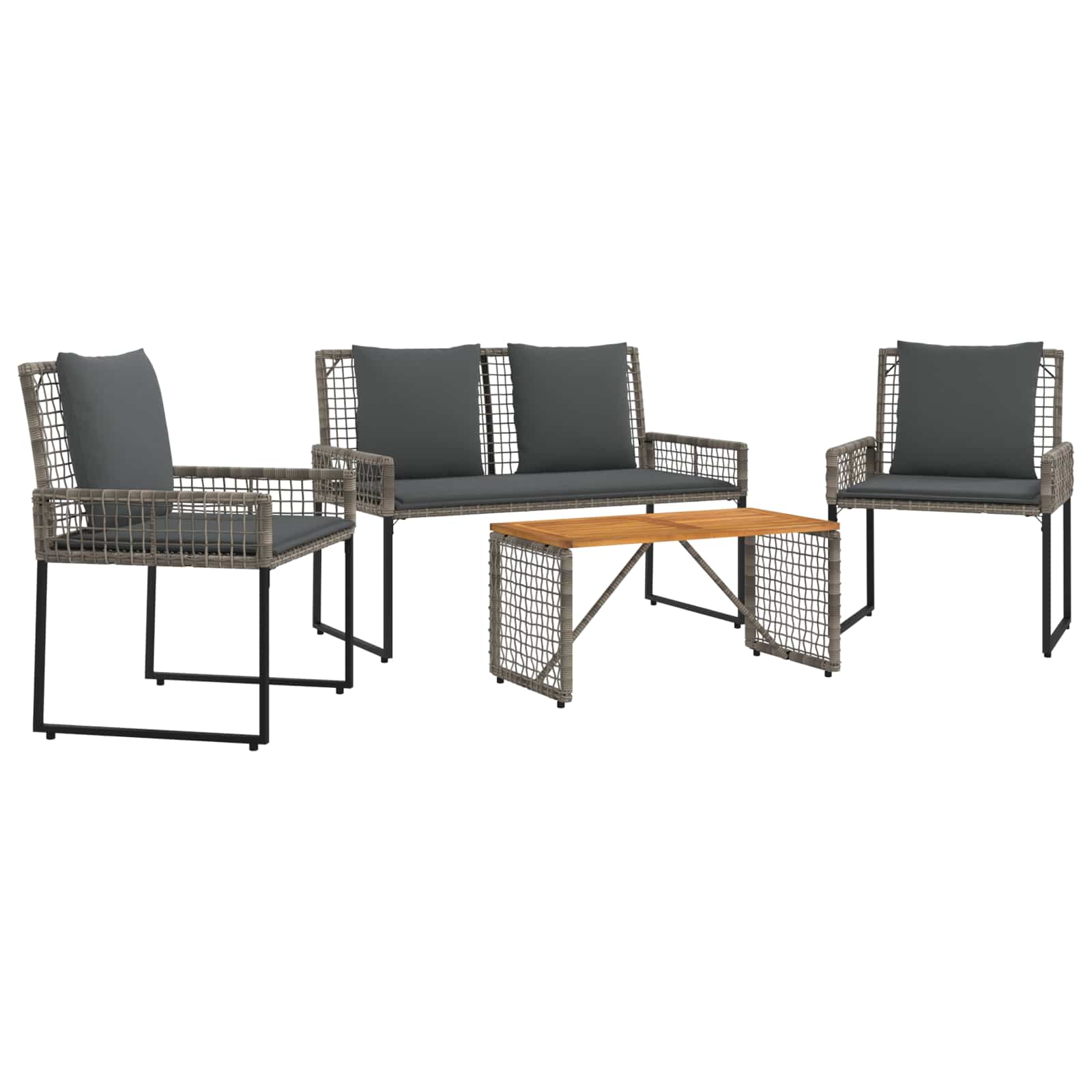 vidaXL Gartenmöbel Set mit Kissen Stahl