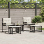 vidaXL Gartenmöbel-Set mit Kissen 5 pcs Schwarz und Weiß