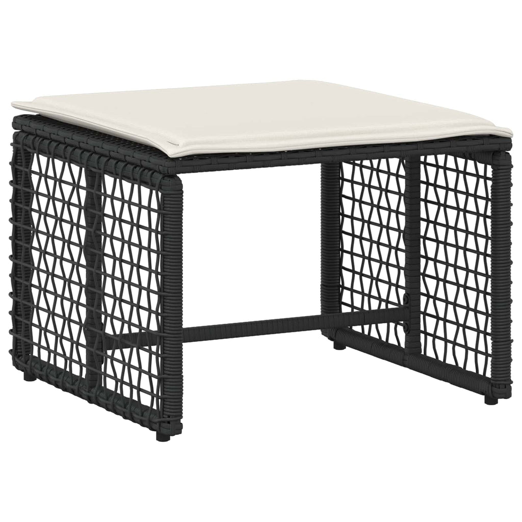 vidaXL Gartenmöbel-Set mit Kissen 5 pcs Schwarz und Weiß