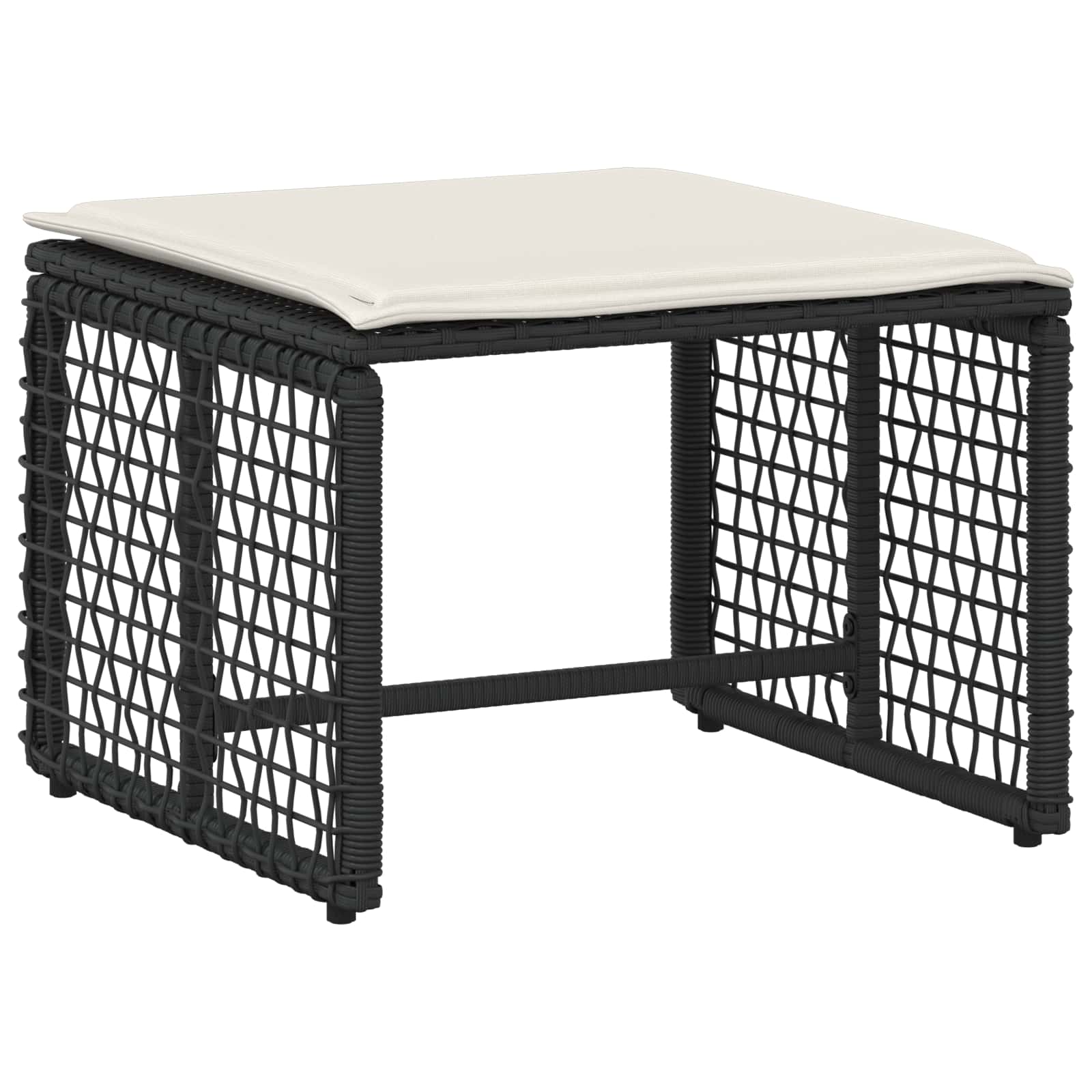 vidaXL Gartenmöbel-Set mit Kissen 5 pcs Schwarz und Weiß