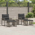 vidaXL Gartenmöbel-Set mit Kissen 5 pcs Grau