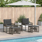 vidaXL Gartenmöbel-Set mit Kissen 5 pcs Grau