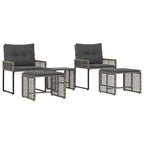 vidaXL Gartenmöbel-Set mit Kissen 5 pcs Grau