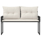 vidaXL Bank Outdoor mit Kissen Schwarz und Cremeweiß 118 x 55 x 82 cm