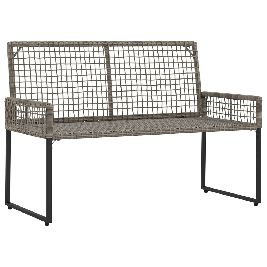vidaXL Bank Outdoor Grau 118 x 55 x 82 cm PE-Rattan und Stoff