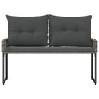 vidaXL Bank Outdoor Grau 118 x 55 x 82 cm PE-Rattan und Stoff