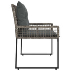 vidaXL Bank Outdoor Grau 118 x 55 x 82 cm PE-Rattan und Stoff