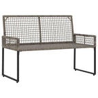 vidaXL Bank Outdoor mit Kissen Grau und Marine 118 x 55 x 82 cm