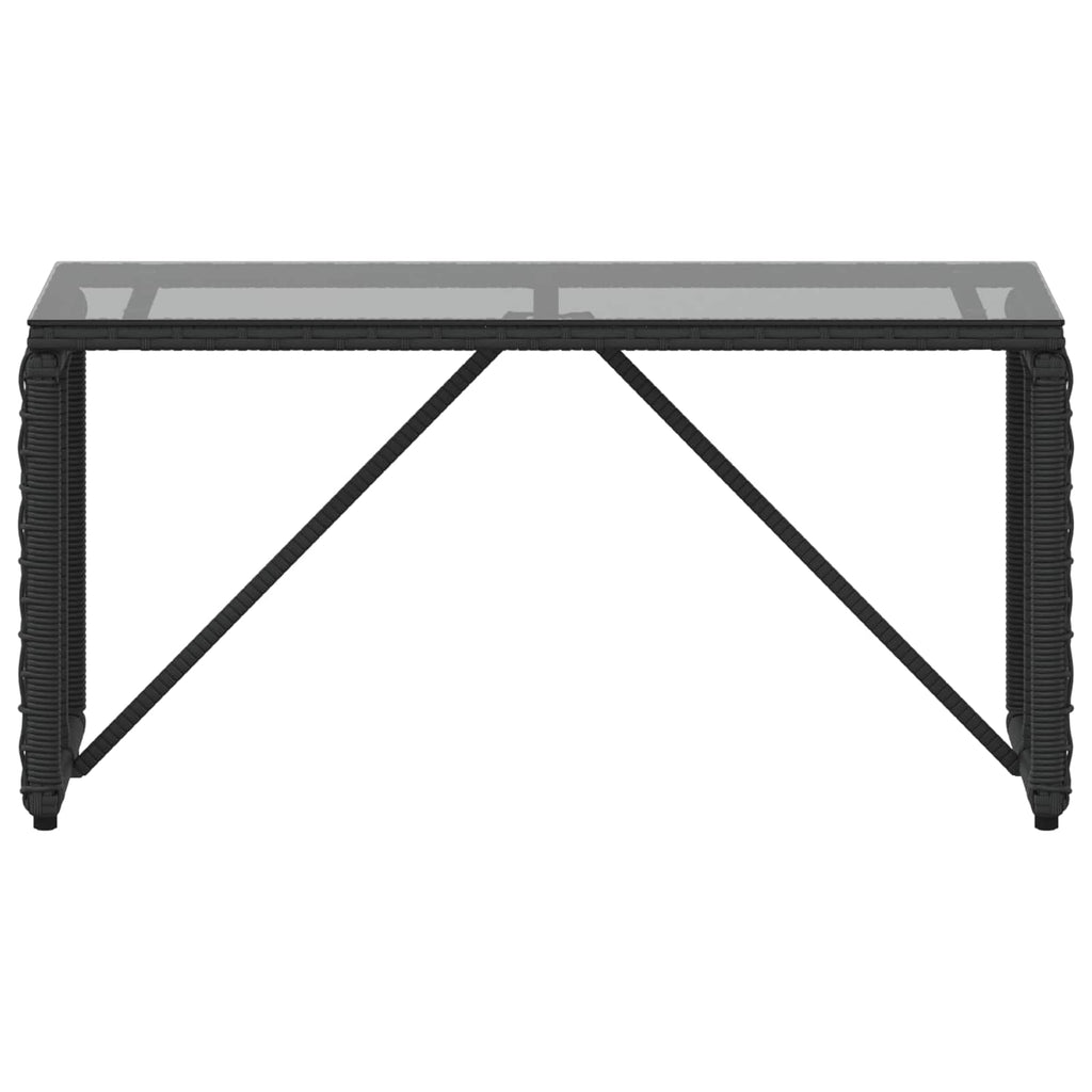vidaXL Tisch für Outdoor Schwarz 80 x 40 x 40 cm PE Rattan und Glas
