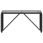 vidaXL Tisch für Outdoor Schwarz 80 x 40 x 40 cm PE Rattan und Glas