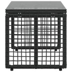 vidaXL Tisch für Outdoor Schwarz 80 x 40 x 40 cm PE Rattan und Glas