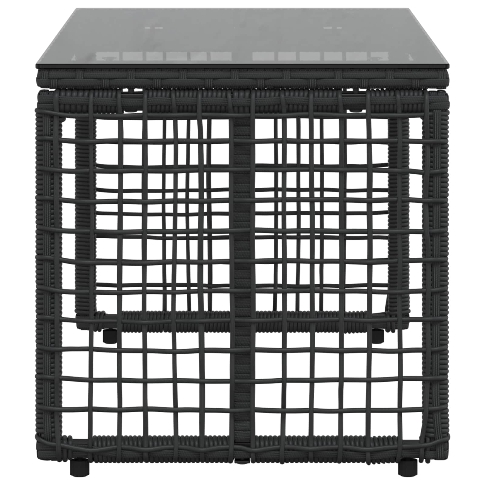vidaXL Tisch für Outdoor Schwarz 80 x 40 x 40 cm PE Rattan und Glas