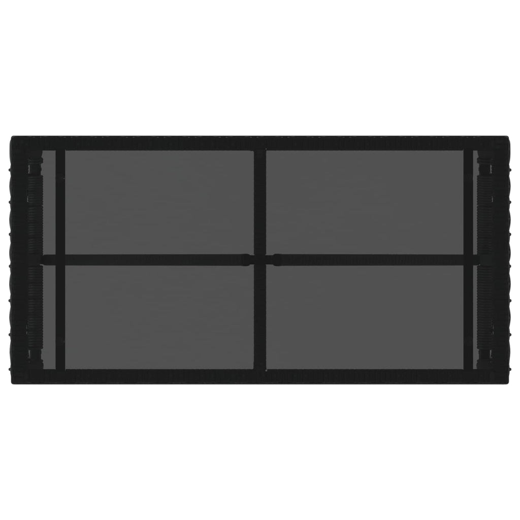 vidaXL Tisch für Outdoor Schwarz 80 x 40 x 40 cm PE Rattan und Glas