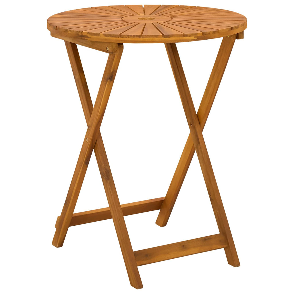 vidaXL Klappbarer Gartentisch Natur Ø60 x 75 cm Massivholz Akazie