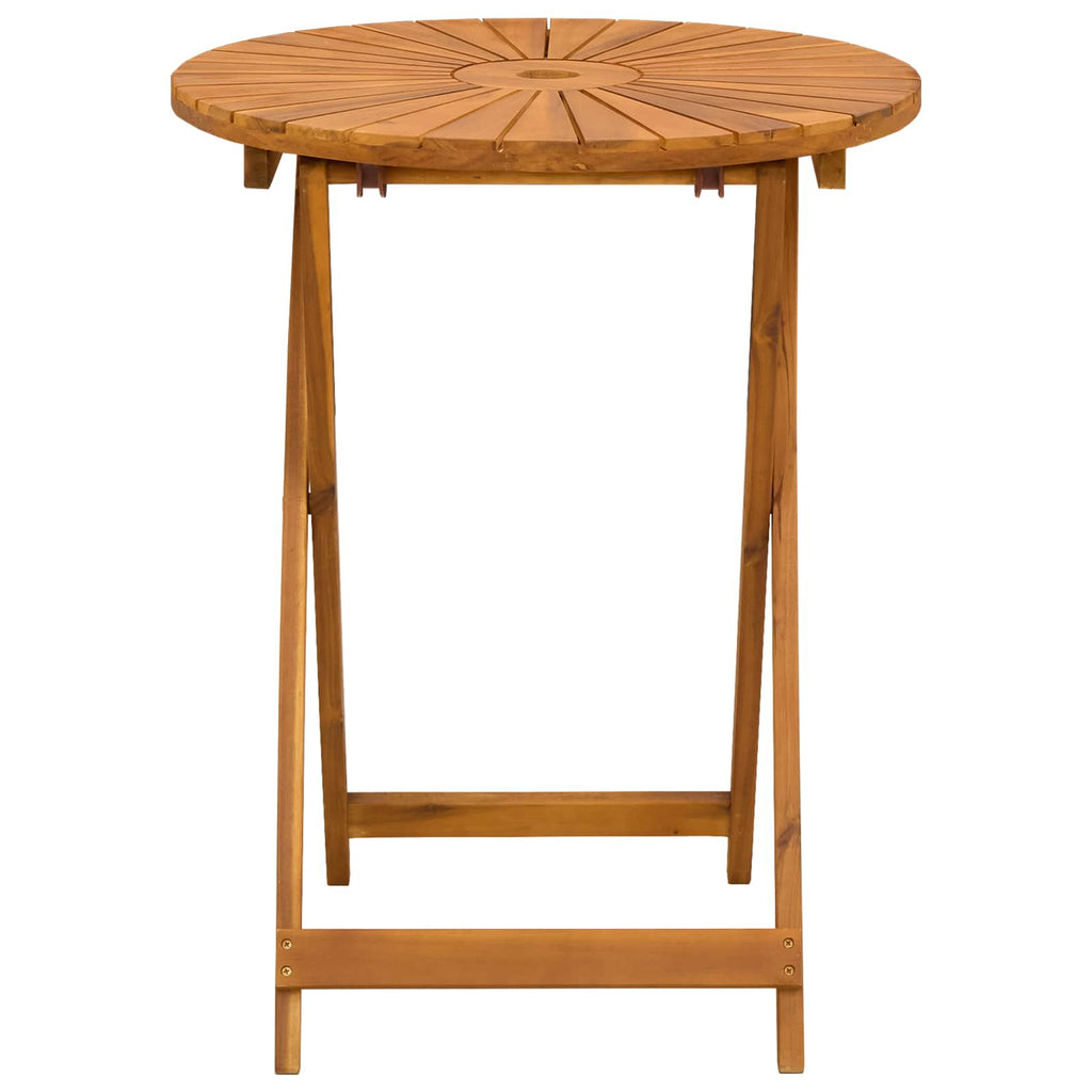 vidaXL Klappbarer Gartentisch Natur Ø60 x 75 cm Massivholz Akazie