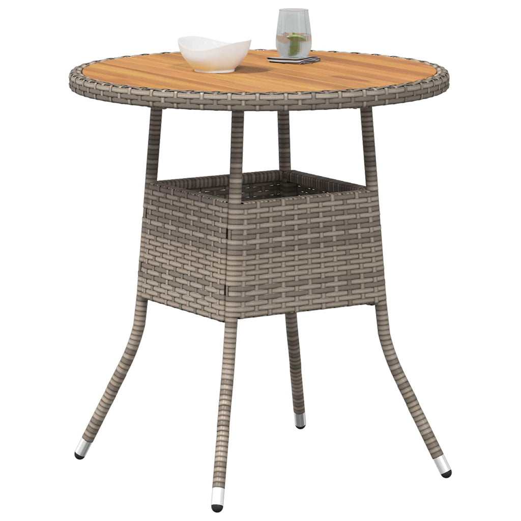 vidaXL Esstisch für das Dinner Grau und Akazie 70 x 70 x 73 cm