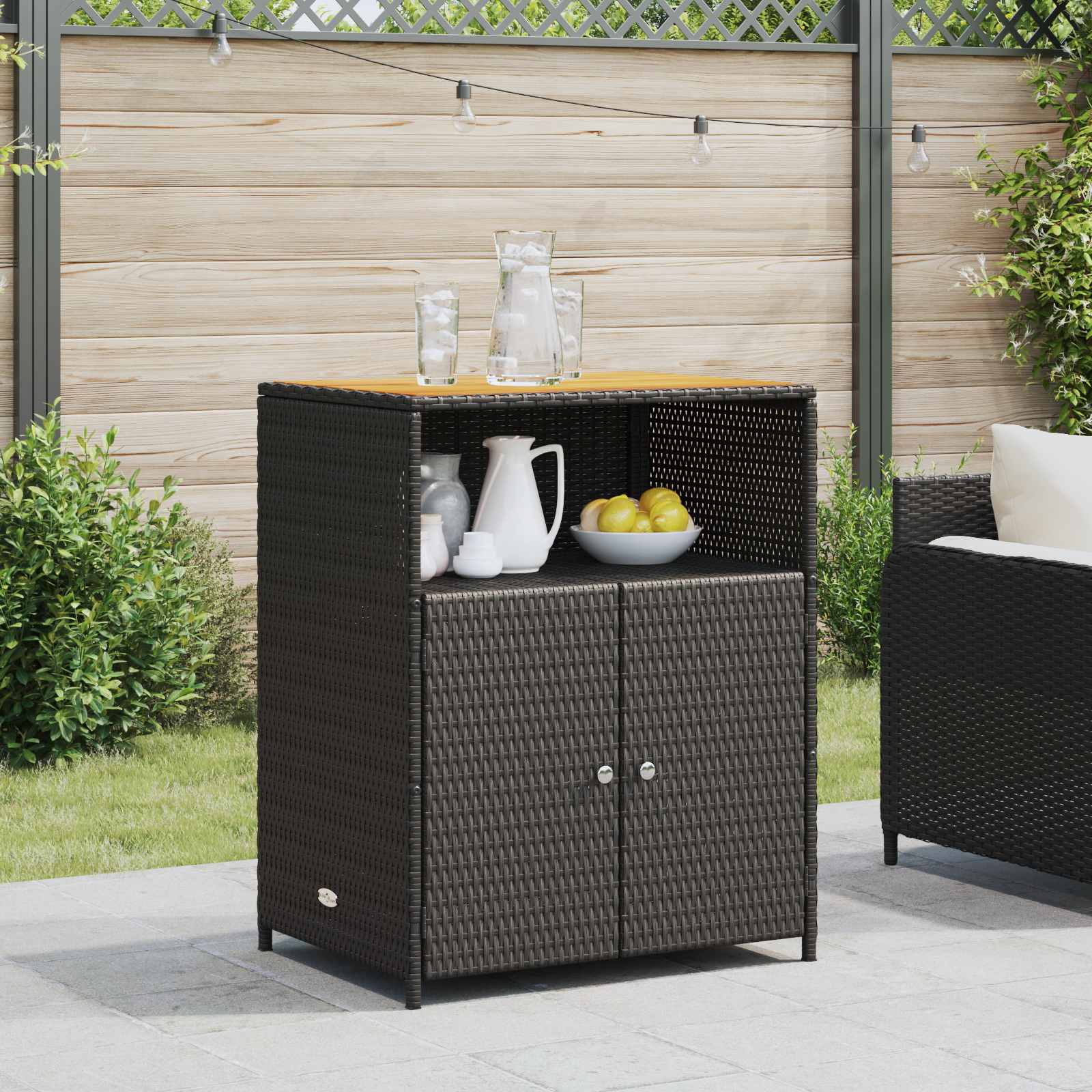 vidaXL Schrank Schwarz 70 x 50 x 87 cm Polyester und Roly Ratten