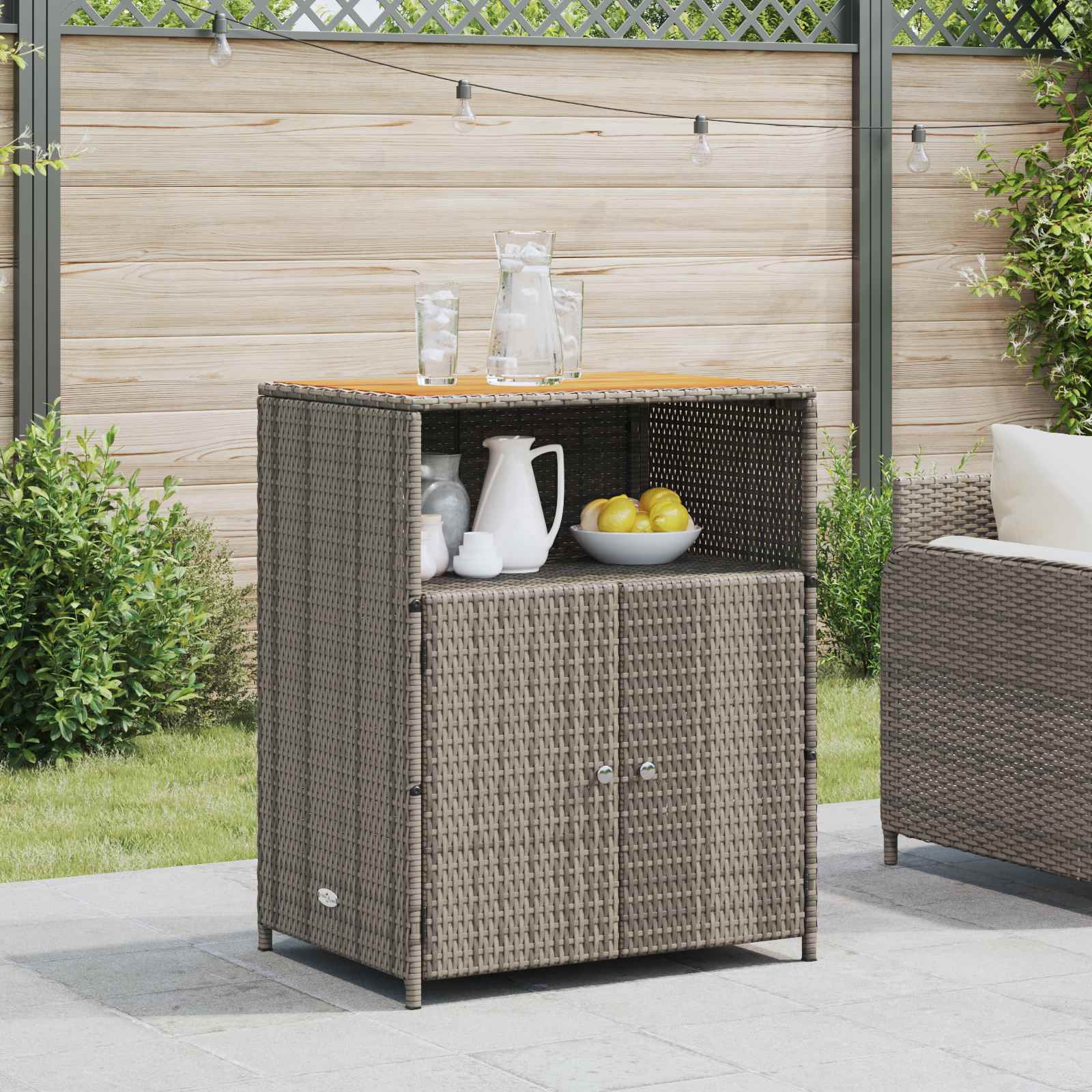 vidaXL Schrank mit Tür Grau 70 x 50 x 87 cm Polyester und Roly Ratten
