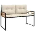 vidaXL Holz-Lagenbank mit Kissen Uni mit Kissen Creme 114 x 55 x 77 cm